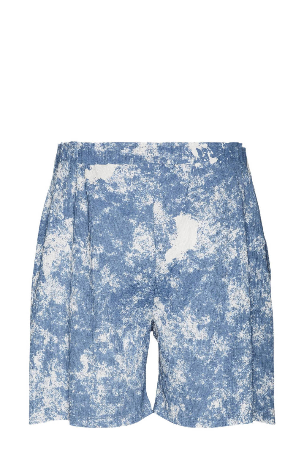 MAMALICIOUS tie-dye regular fit short blauw/wit