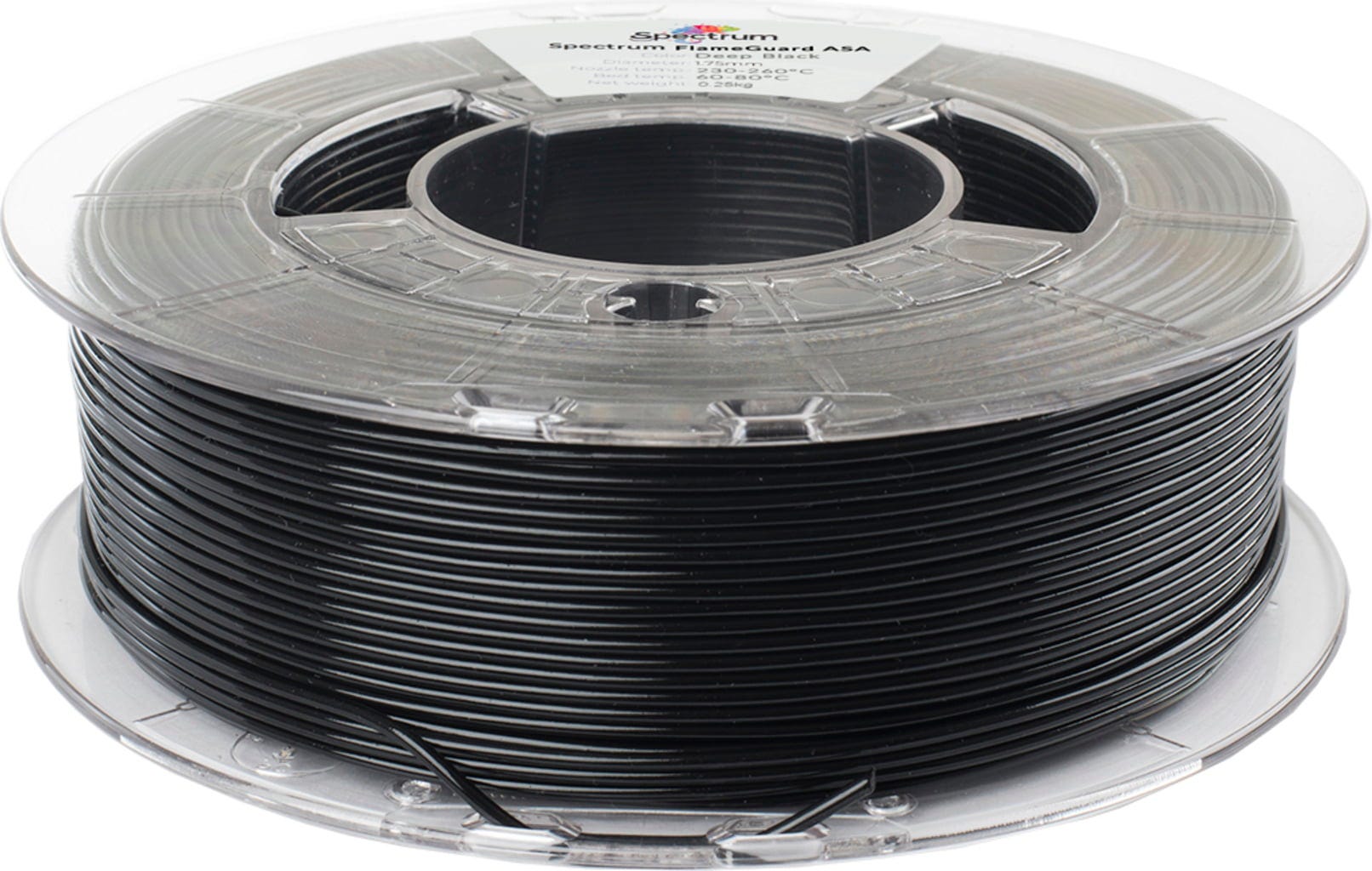 Spectrum  FlameGuard ASA 275 Deep Black, 1,75 mm / 250 g    Selbstverlöschendes ASA Filament in Deep Black