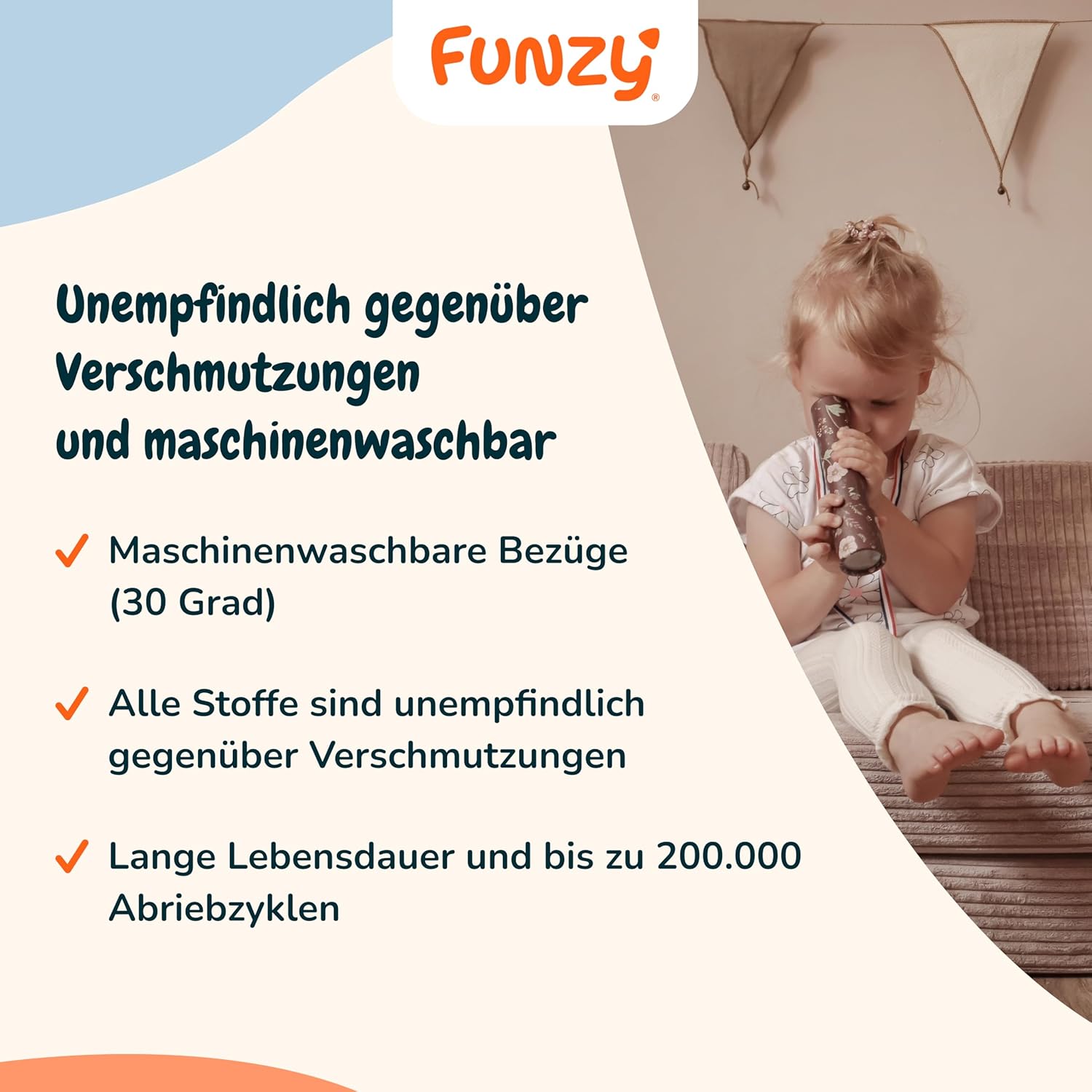 Funzy Mini Spielsofa für Kinder - Unser Mini für kreatives Spielen, Modulare Spielcouch, Waschbarer Bezug, Robust und Langlebig, Oeko-TEX 100 Zertifiziert mit 3 Jahren Garantie, Cord Koala Grau
