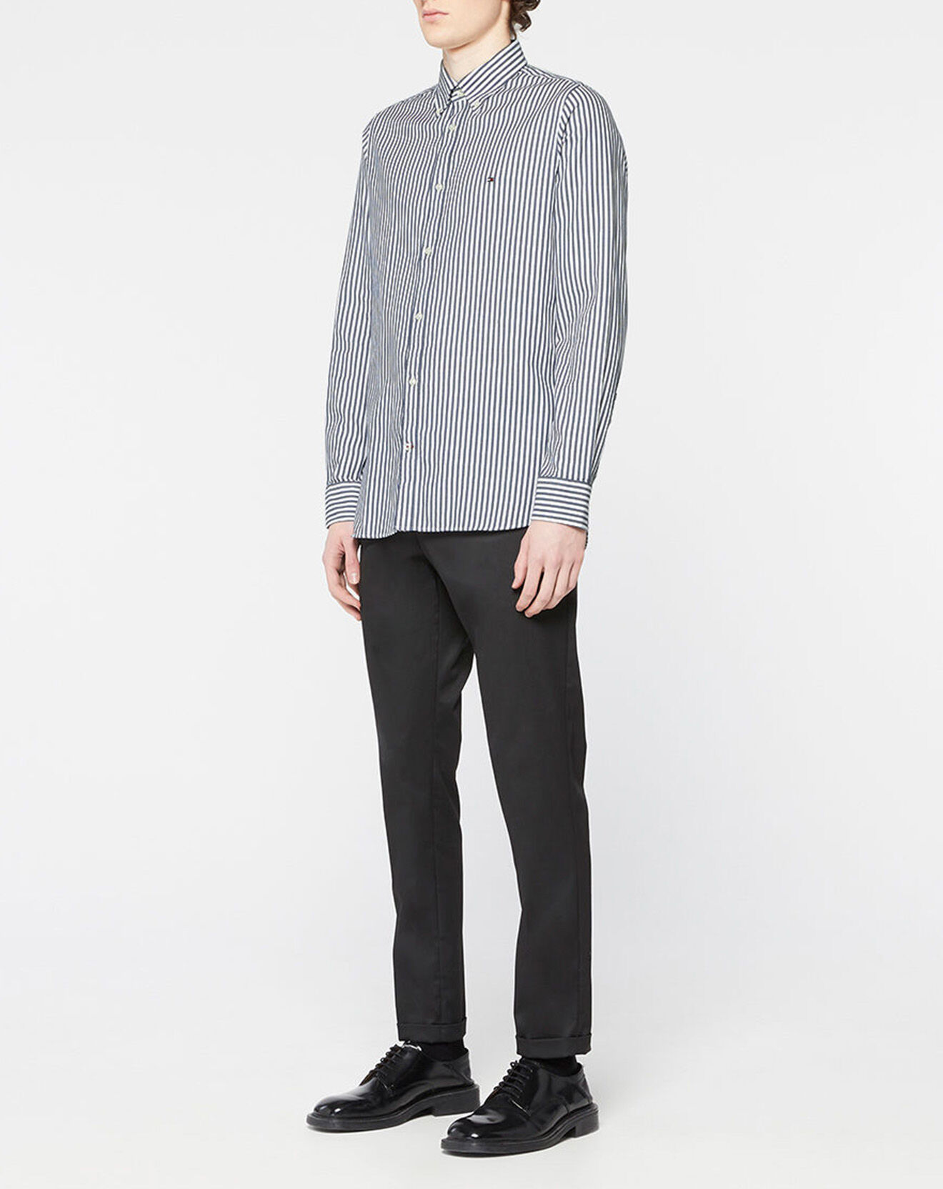 Tommy Hilfiger Chemise slim Dobby rayée bleu/blanc