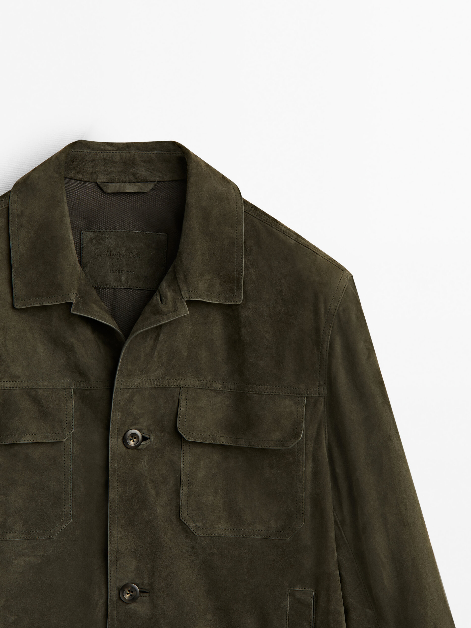 Chaqueta ante bolsillos - DARK KHAKI
