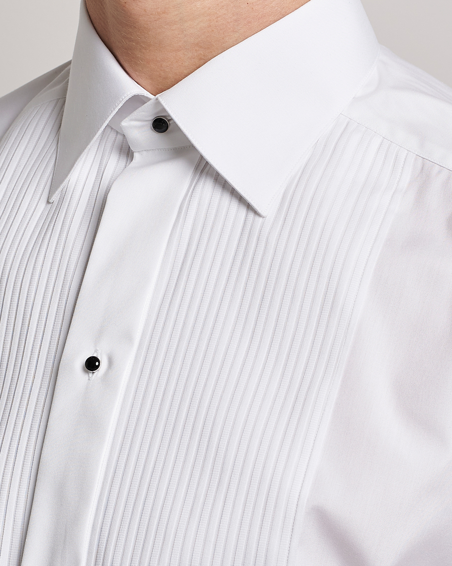 Eton Slim Fit Tuxedo Shirt Black Ribbon White