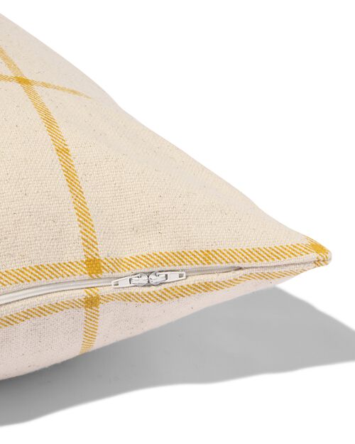 housse de coussin 50 x 50 à carreaux jaune naturel