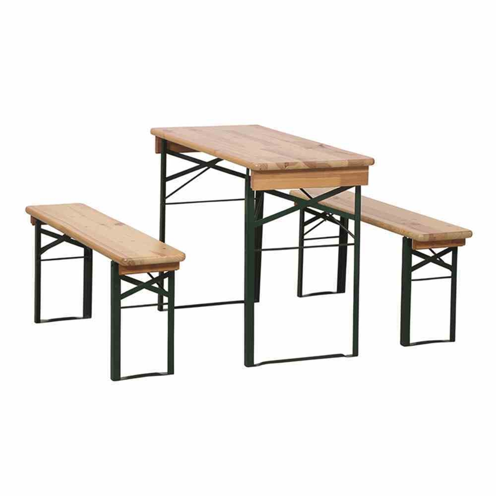 3-teilige Festzeltgarnitur - natur-grün - 110 cm