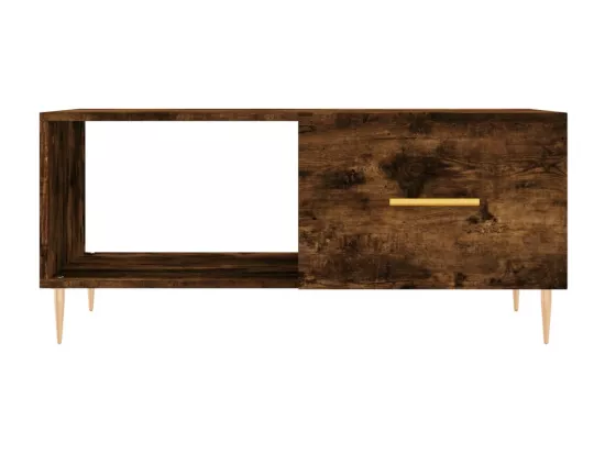 Table basse chêne fumé 90x50x40 cm bois d'ingénierie