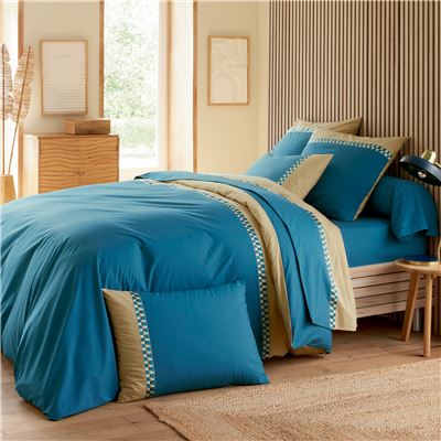 Linge de lit percale galons fantaisie