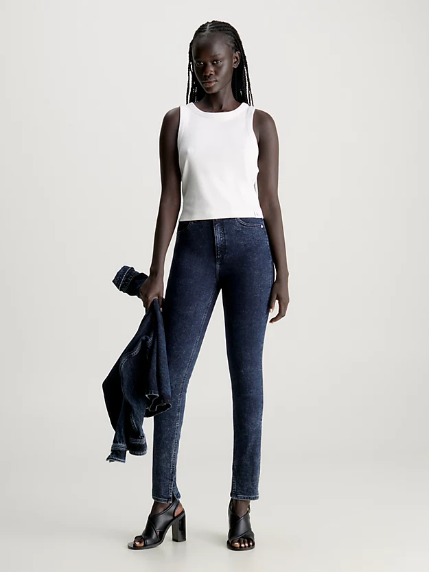 Calça jeans skinny de cintura alta