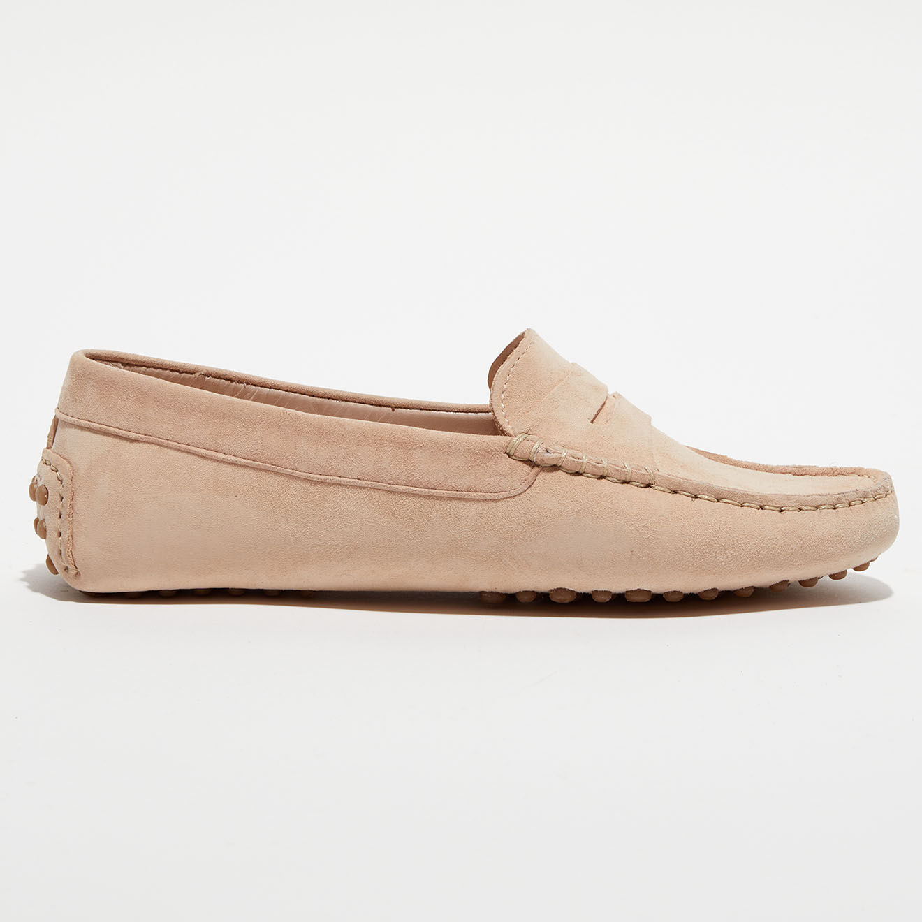 Loafers Mocassins en Velours de Cuir Jade beiges
