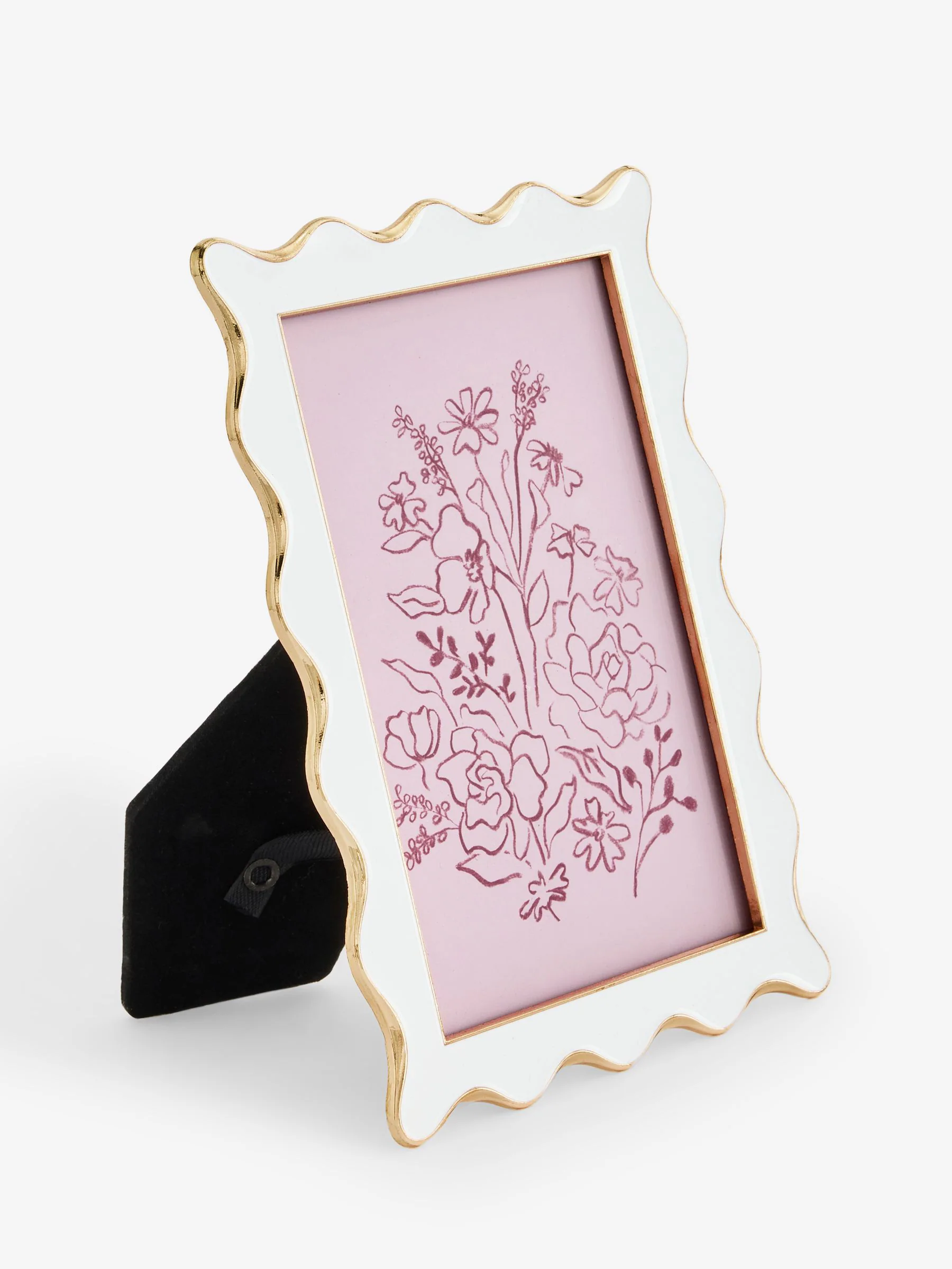 Wavy Gold Metal and Enamel Photo Frame