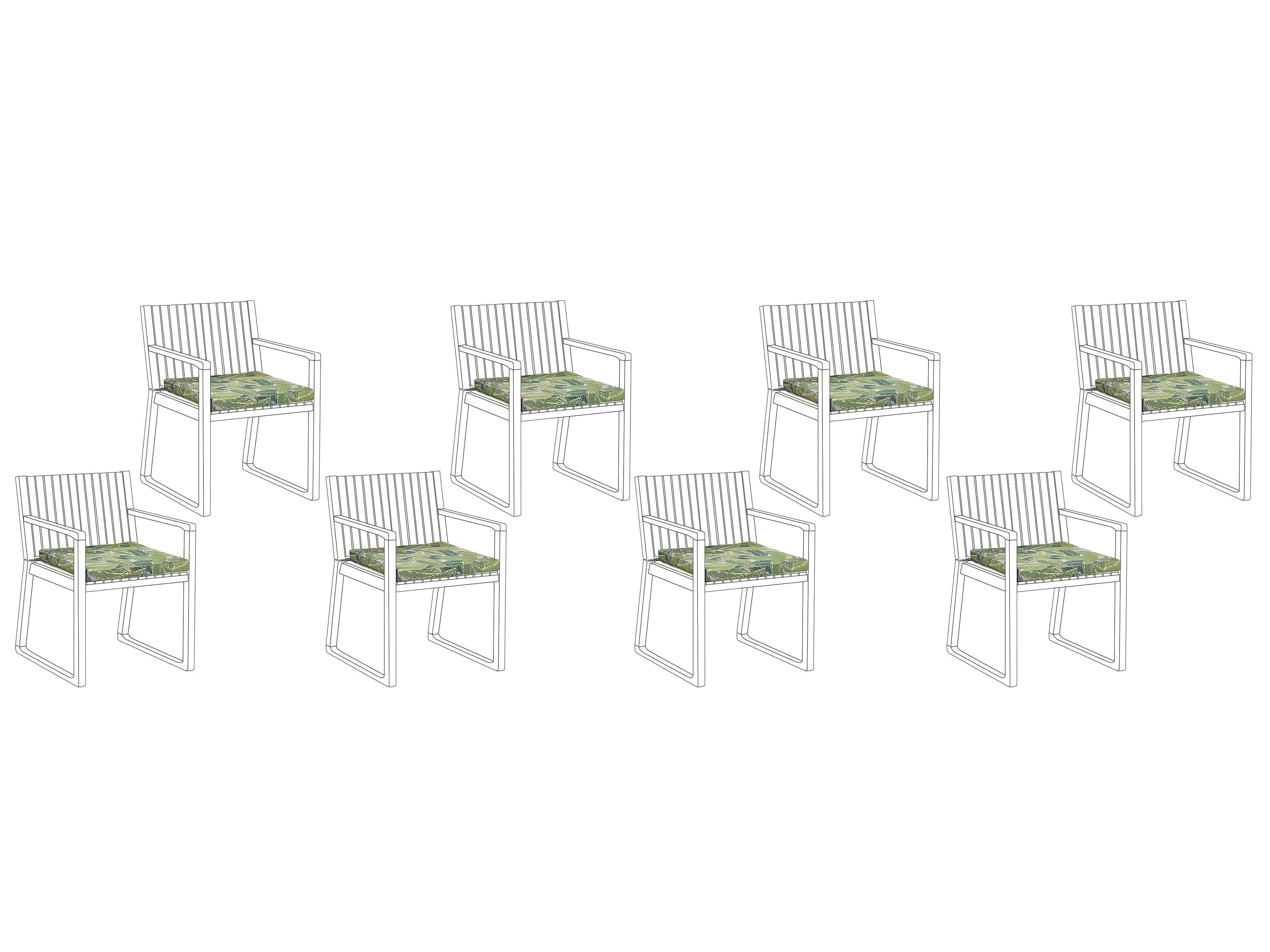 Set van 8 tuinzitkussens SASSARI 46 x 46 cm Lichtgroen