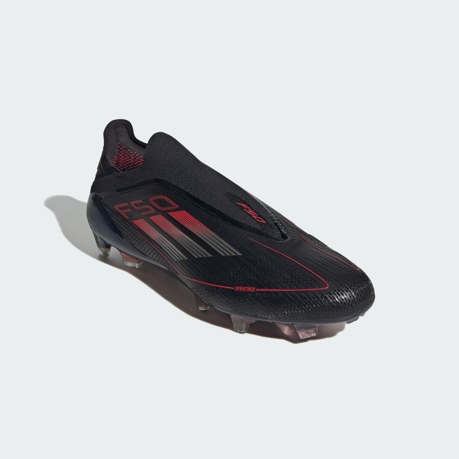 adidas F50 Elite Laceless FG Stealth Victory - Noir/Argenté/Lucid Red