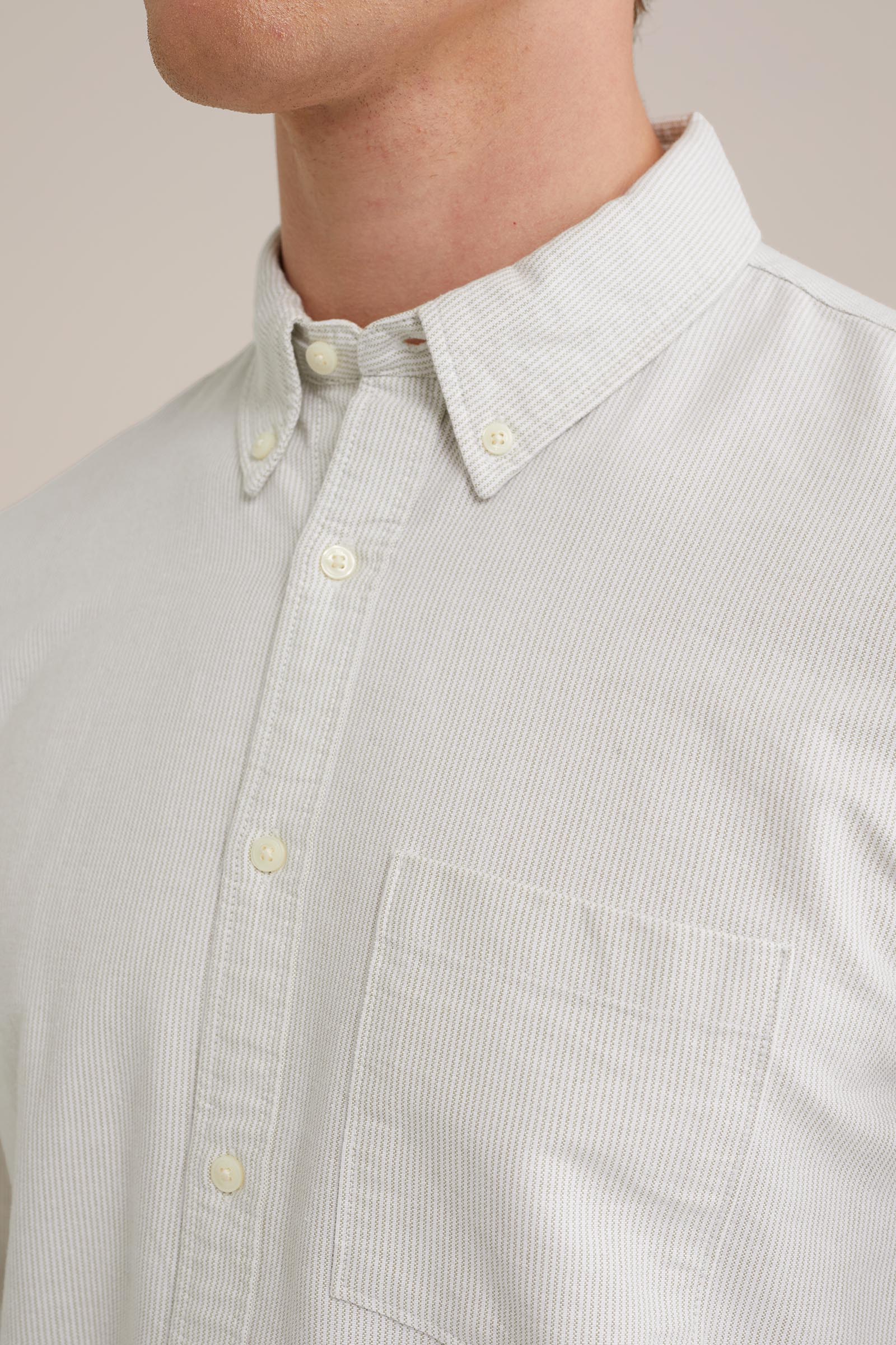 Oxford gestreept overhemd WE Fashion Lichtgroen