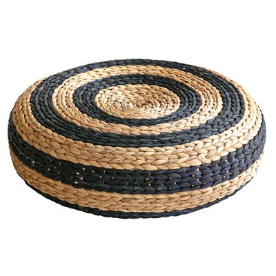 Grand pouf rond tressé