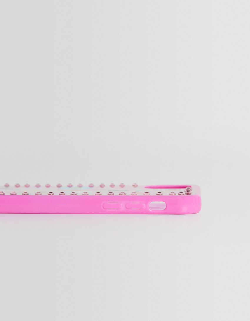 Capa para iPhone com adesivos de strass