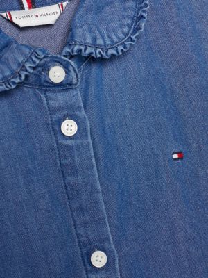Vestido evasê com gola franzida
