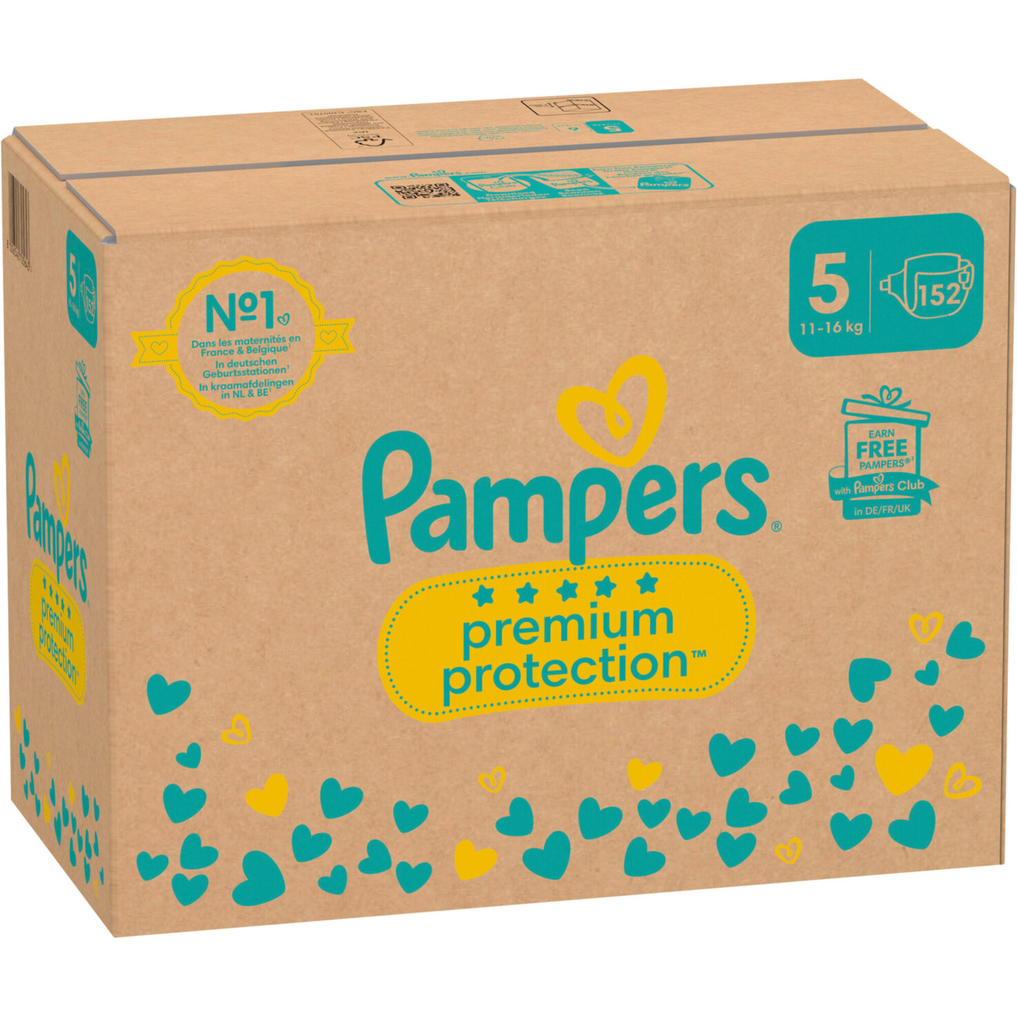 Pampers Premium Protection Grösse 5, 11-16kg, 152 Stück