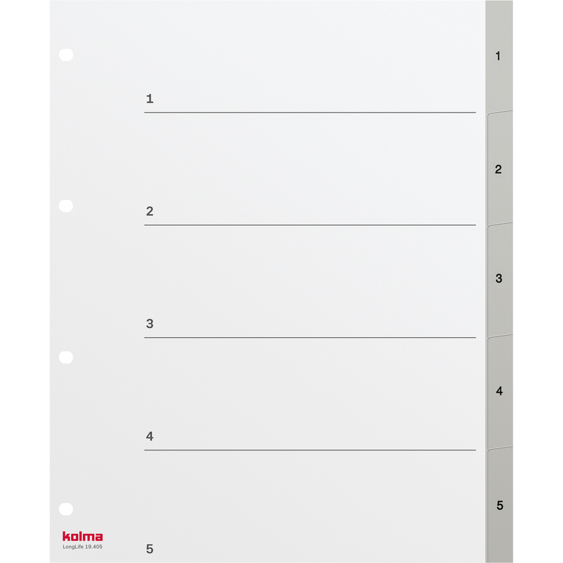 Kolma Register LongLife XL, A4+, 1-5