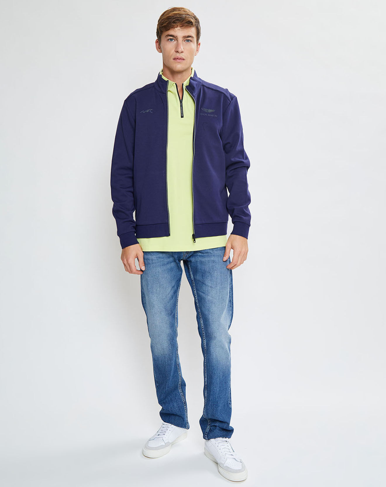 Hackett London Sweat en Jersey col montant bleu marine