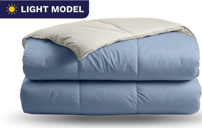 Zelesta - Premiumbed Light - Zomerdekbed - Dream Blue & Cream - 240x200 - Katoenen Dekbed met Vaste Hoes