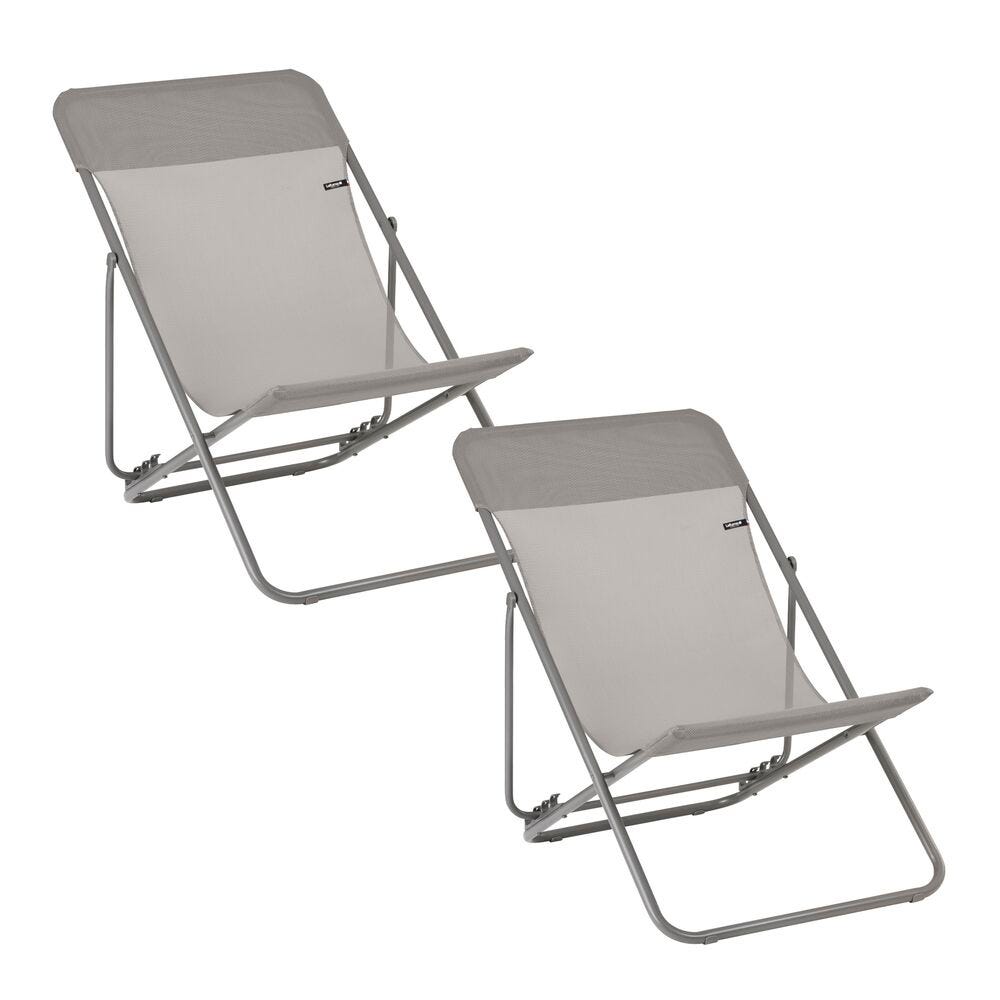 Set aus 2 klappbaren Liegestühlen Maxi Transat Batyline® Iso Terre-Titane