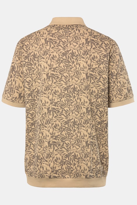 Poloshirt, Bauchfit, Piqué, floraler Print, XXL bis 8XL