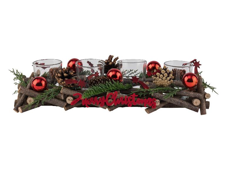 Kerstkrans met 4 waxinelichthouders