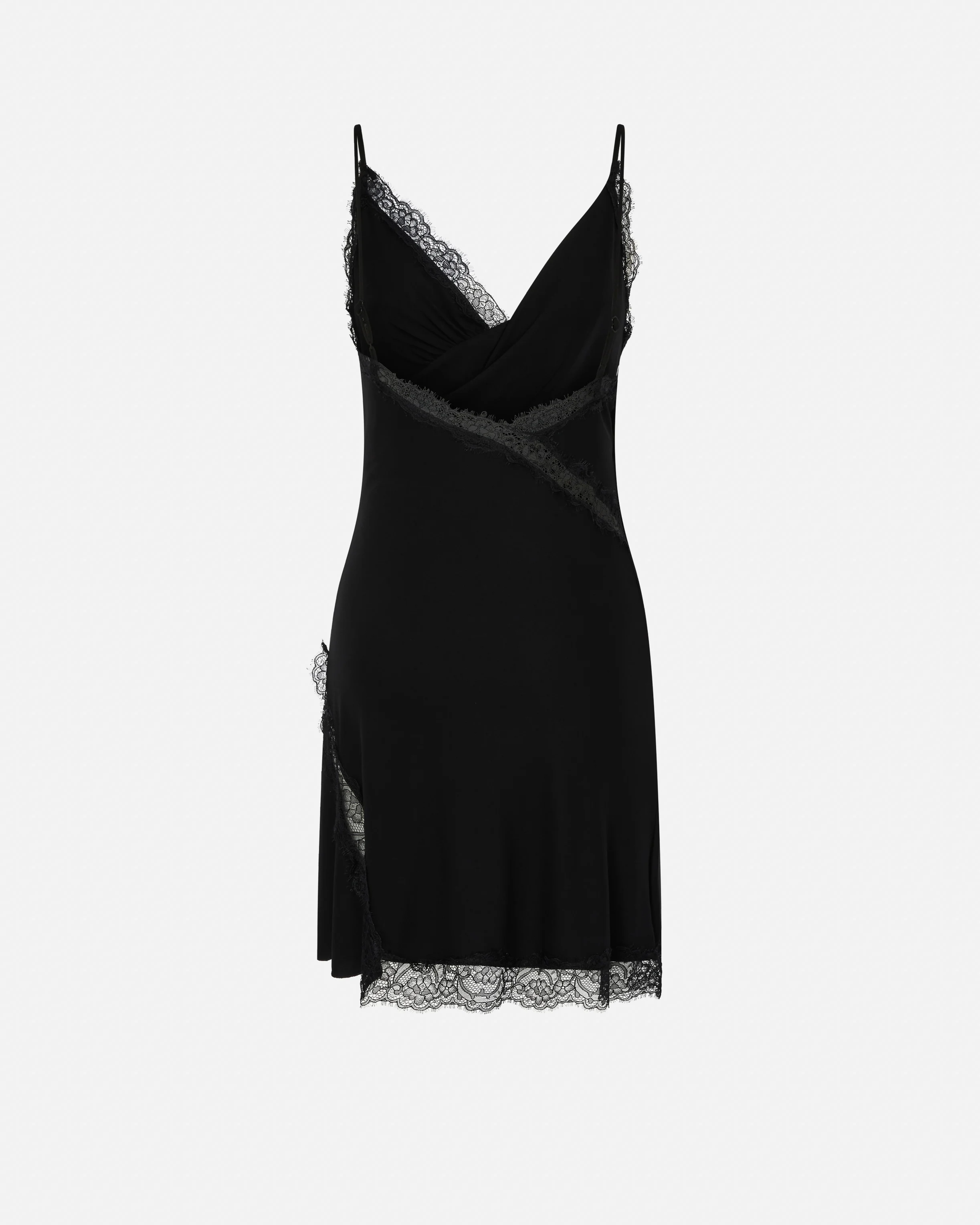 Robe courte légère à dentelle | Noir