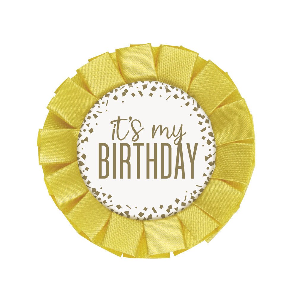 Rozet It's My Birthday Goud