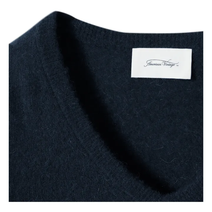 American Vintage Pull Boule Col V Razpark Laine | Bleu marine