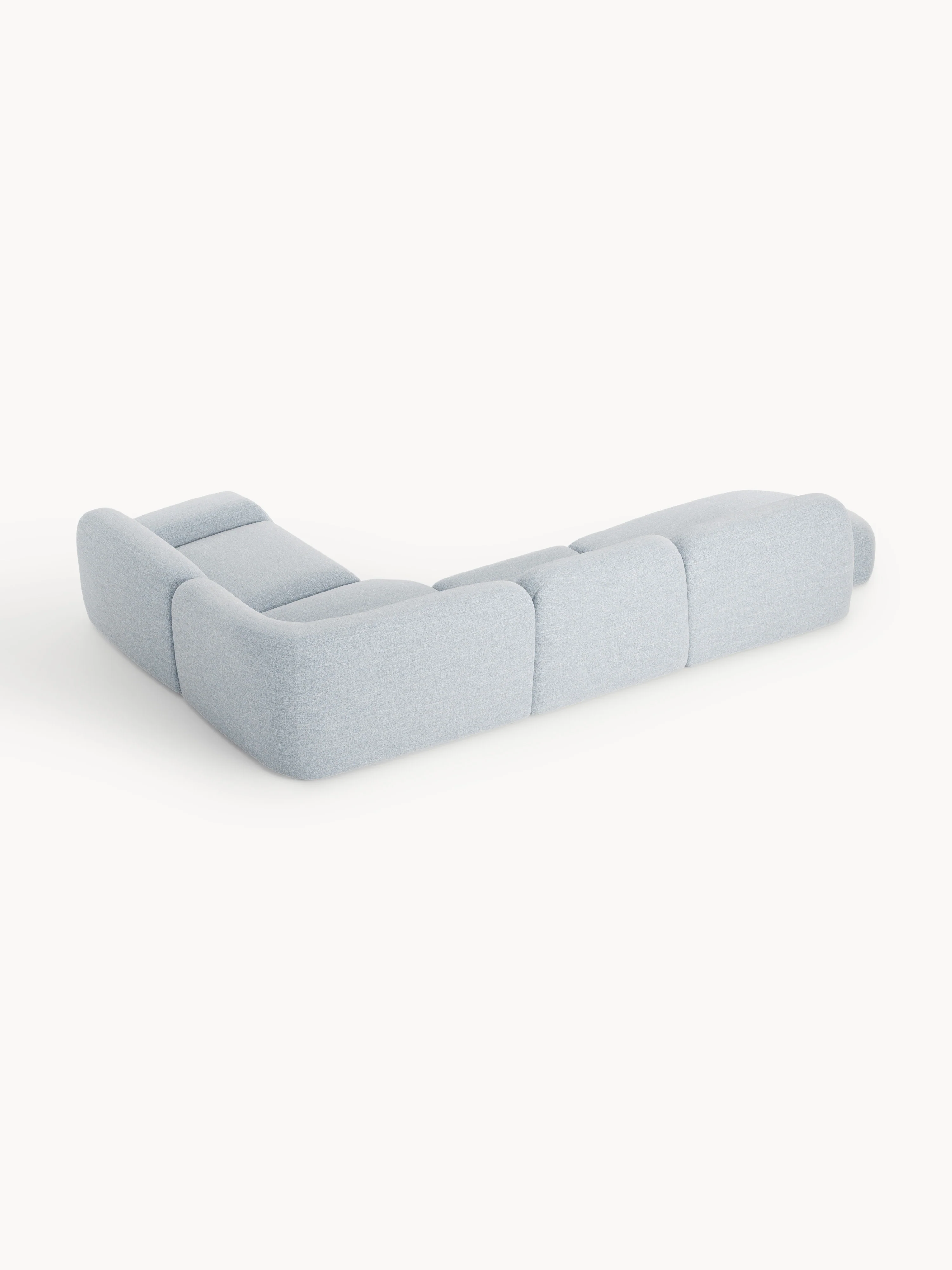 Modulaire bouclé XL hoekbank Wolke met chaise longue