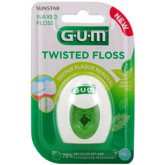 Gum fil dentaire ciré torsadé Twisted Floss - Hygiène bucco dentaire
