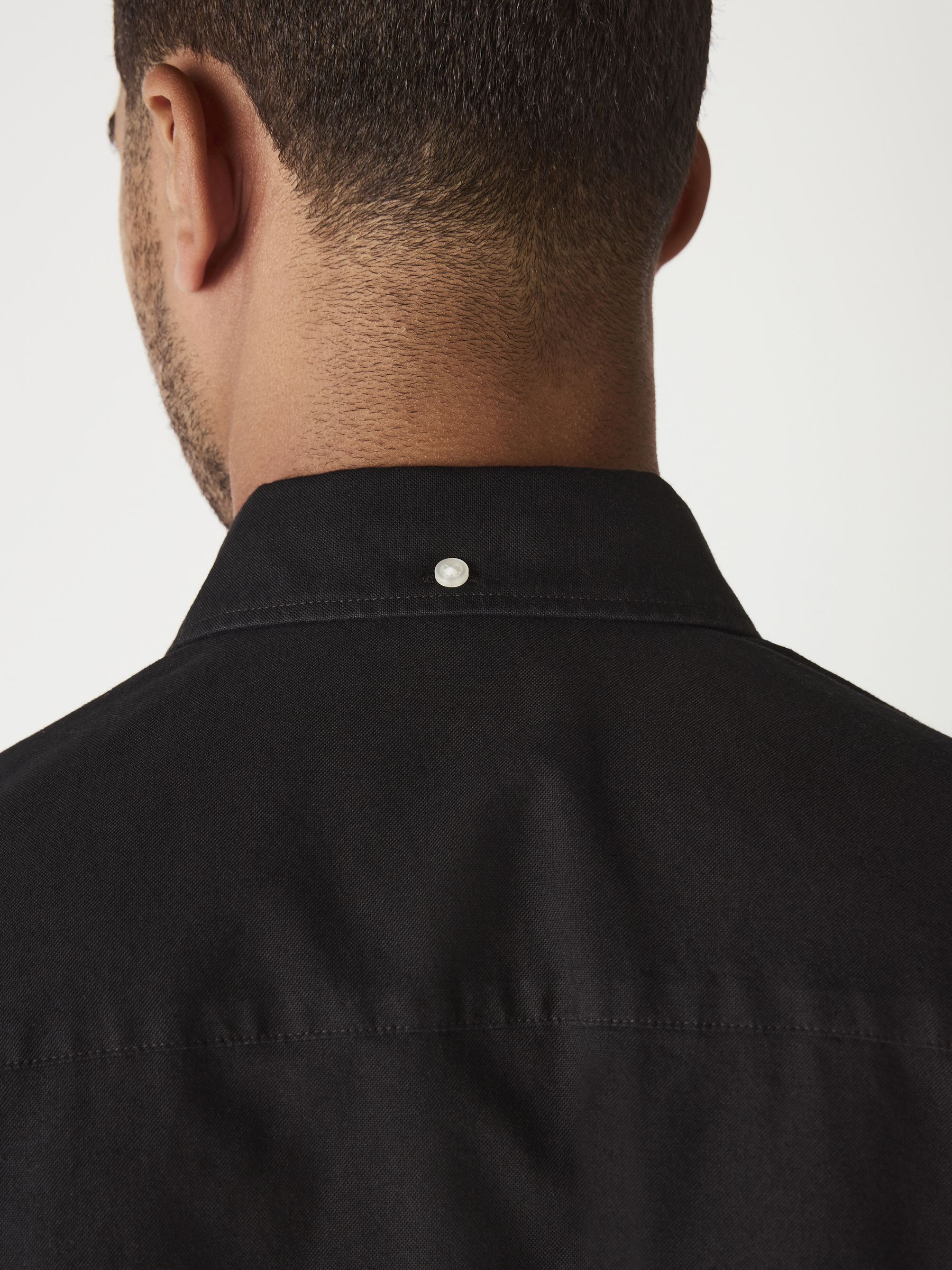Zwart - Slim Fit - Oxford-overhemd met korte mouwen