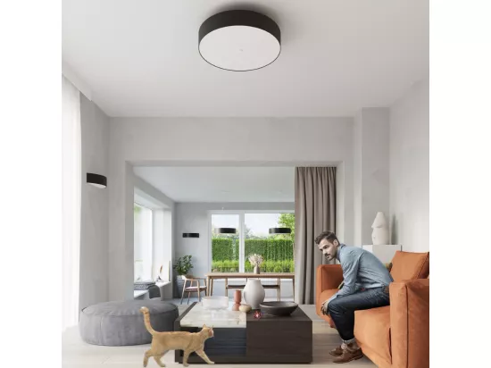 Sollux SKALA Appliques Encastrables Demi Cercle Noir 2x E27