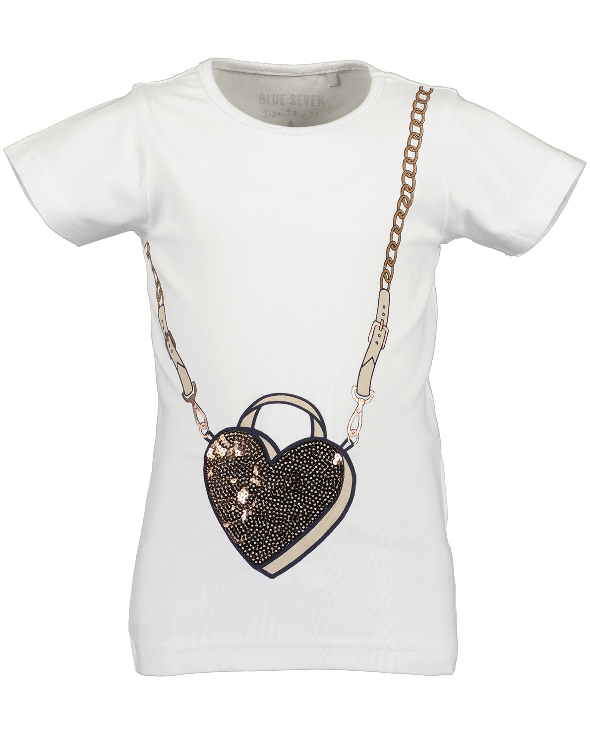 T-Shirt HEART BAG mit Pailletten in weiß