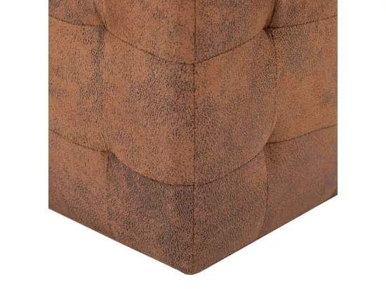 2 pcs Poufs Marron 30 x 30 x 30 cm Similicuir daim