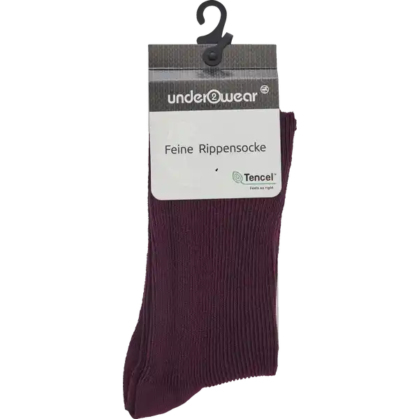Tencel Feine Rippen Socke beere 35 / 38
