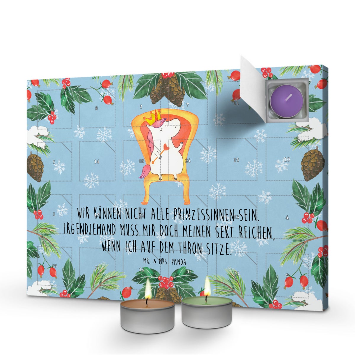 Mr. & Mrs. Panda Geurkaars Adventskalender Eenhoorn Prinses - Pastelblauw