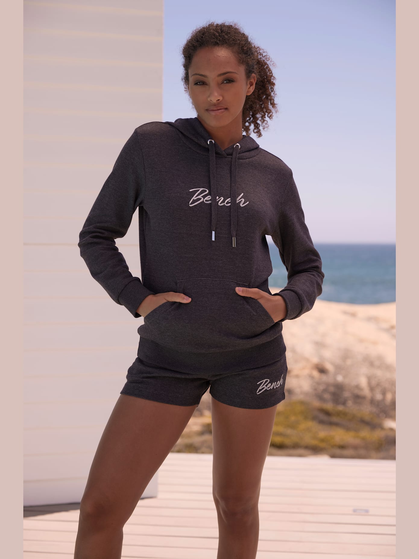 Sweatshirt à capuche chiné