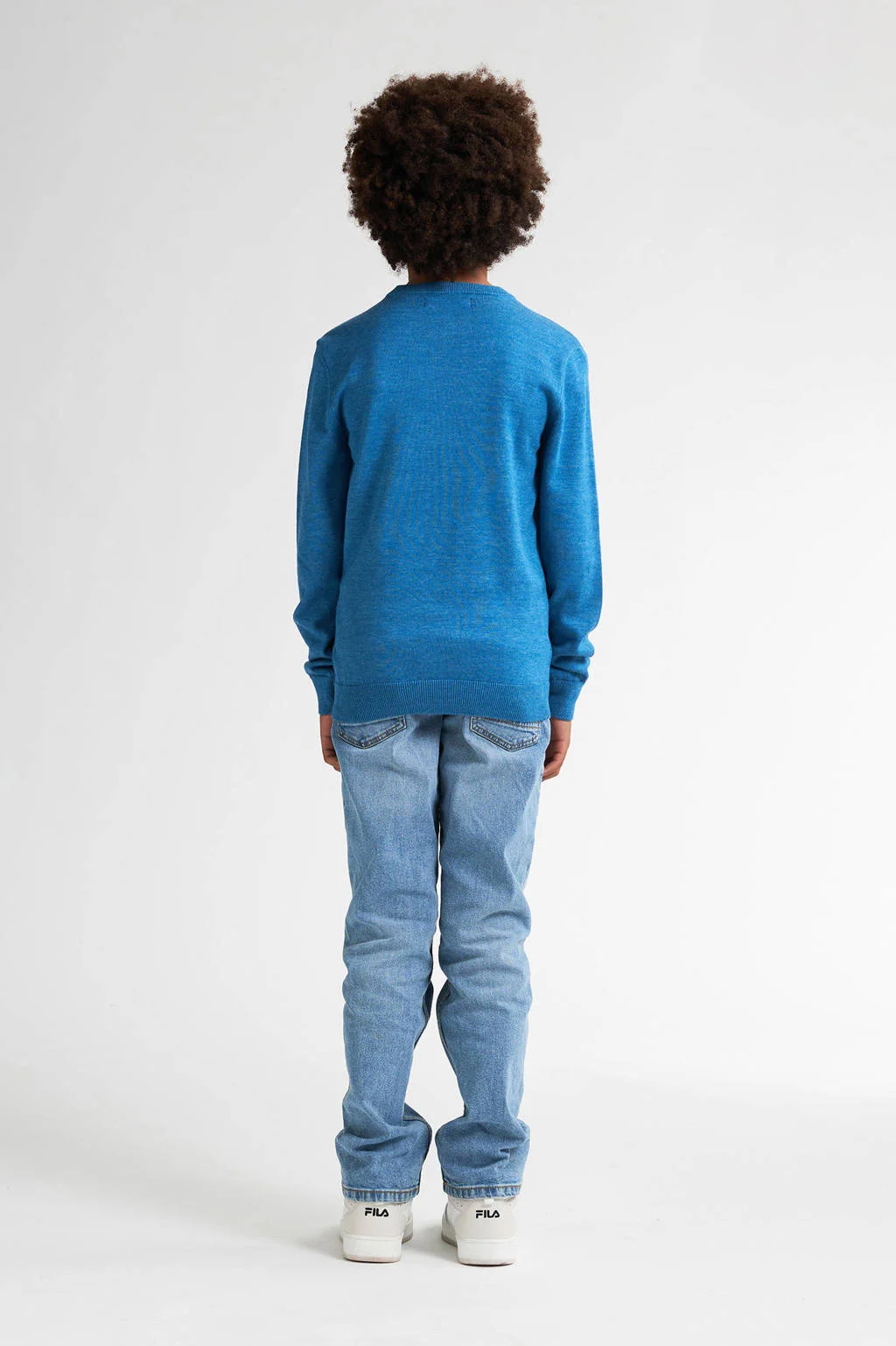 Petrol Industries sweater blauw fijn gebreid
