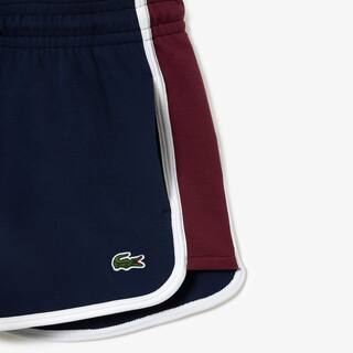 Short découpes contrastées en piqué double face Shorts - Bleu - Lacoste - Femme