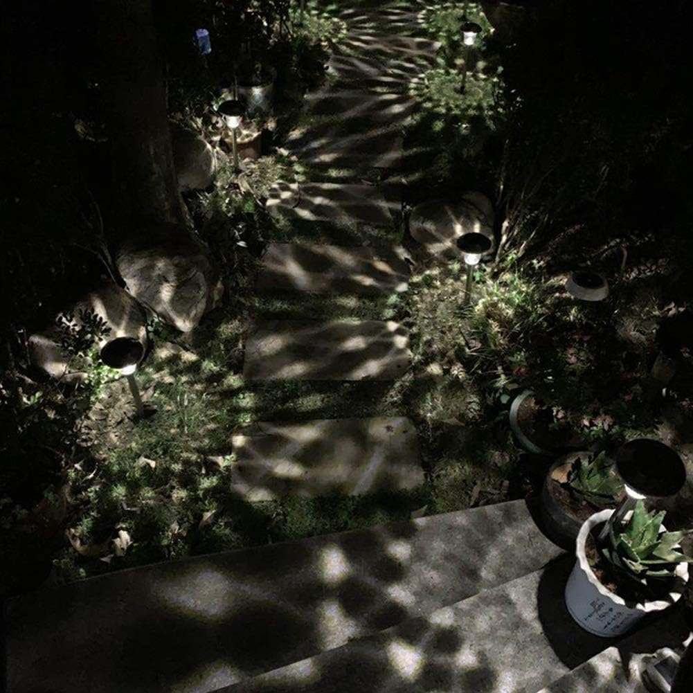 (2er Set) Ø115x440mm Edelstahl LED Solar Lampe Outdoor Gartenleuchte Wegbeleuchtung IP44 - Silber / Kaltweiss
