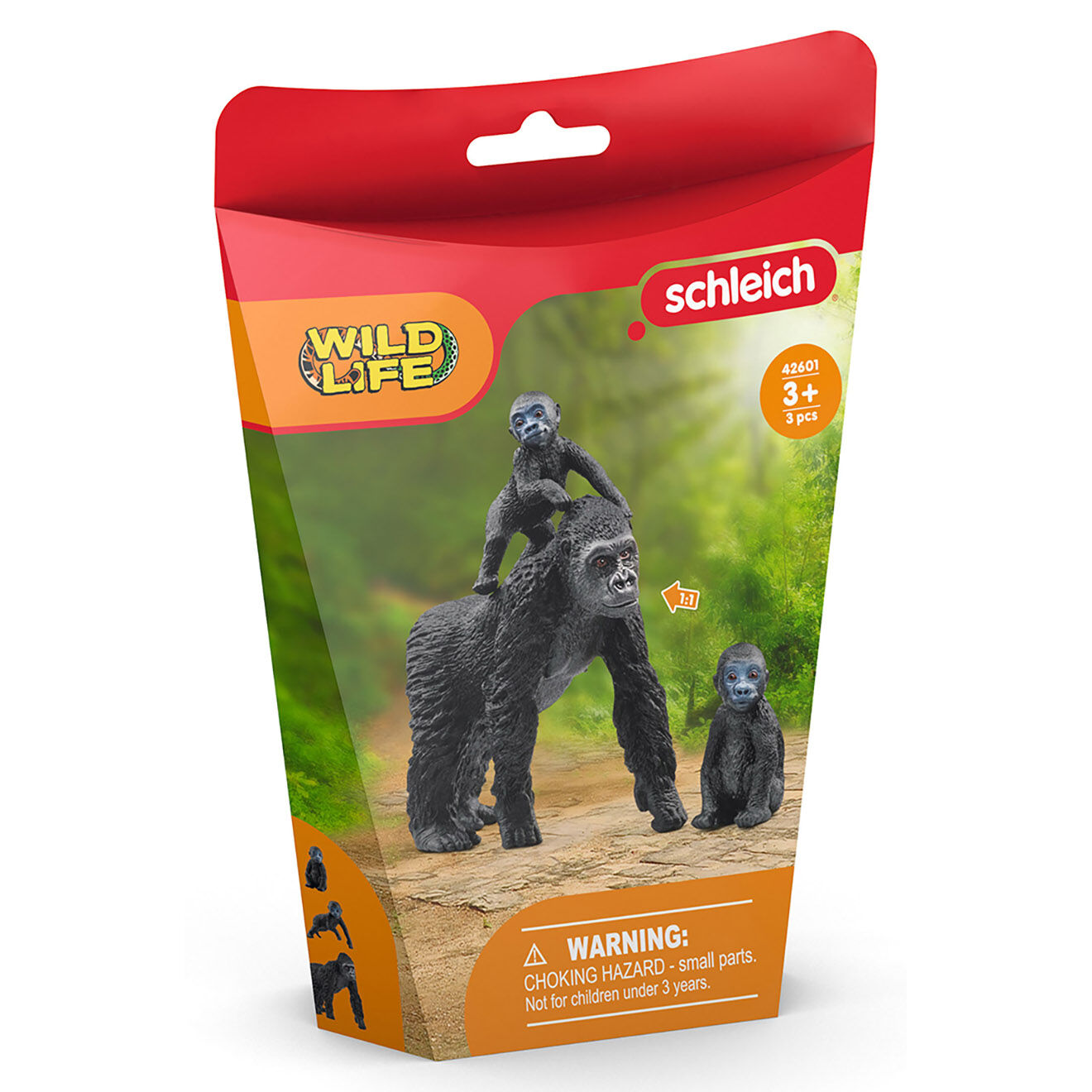Schleich Famille de Gorilles des Plaines multicolore