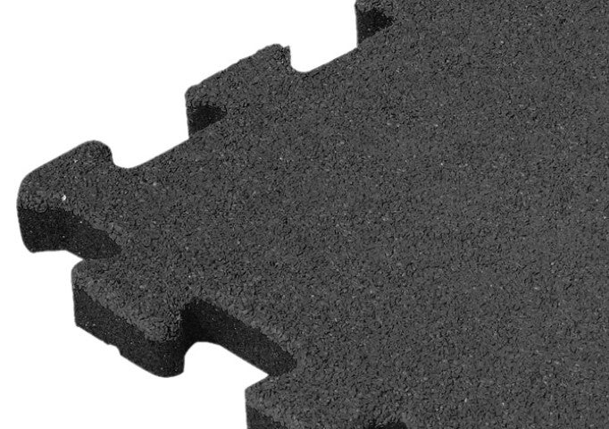 Zwarte rubbertegel 50mm - 50x50 cm - Puzzelsysteem hoekstuk