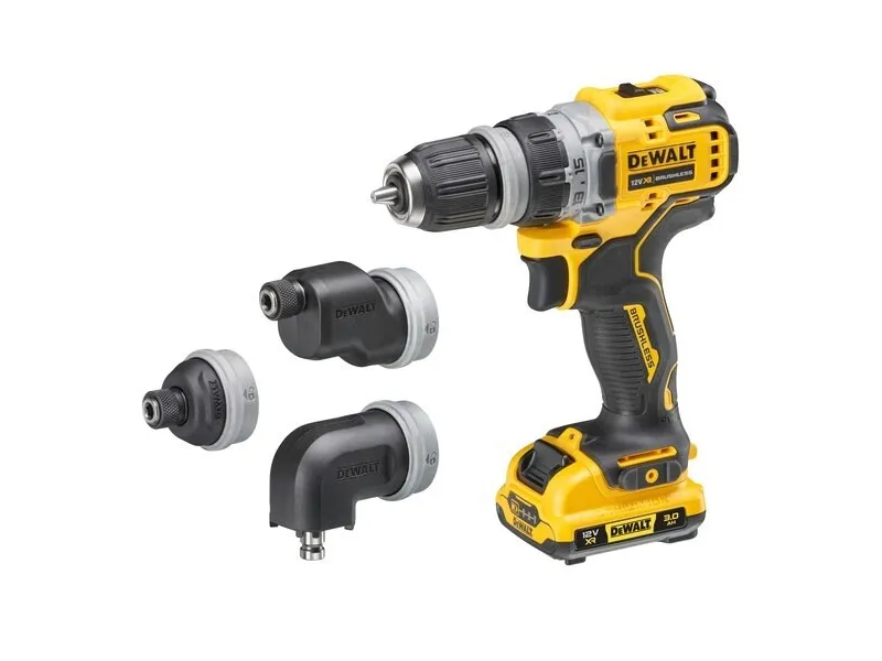 DeWALT DCD703L2T-QW, Pistolgreb boremaskine, Nøglefri, Sort, Gul, 1 cm, 1500 rpm, 2 cm - SOLO