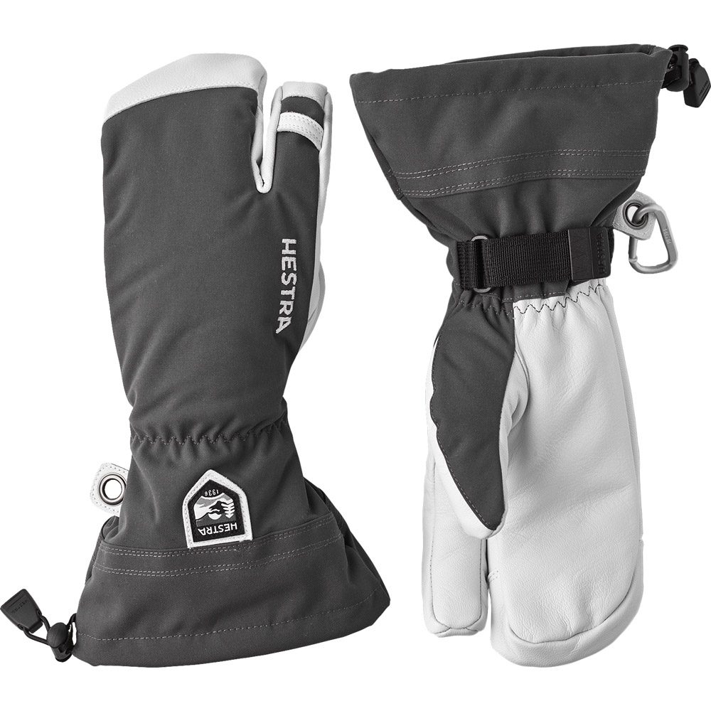 Hestra Army Leather Heli 3-Finger Skihandschuhe grau