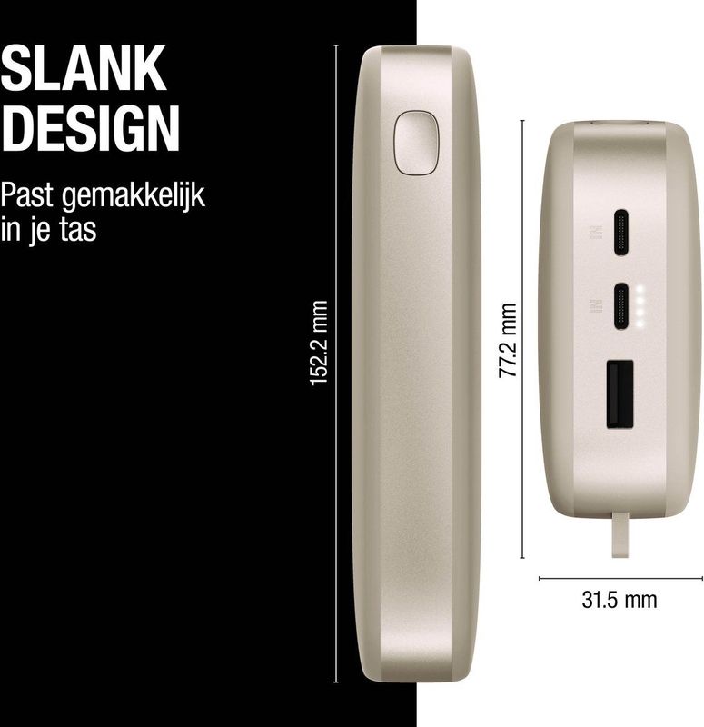 Fresh 'n Rebel - Powerbank 24000 mAh - Silky Sand - Snelladen