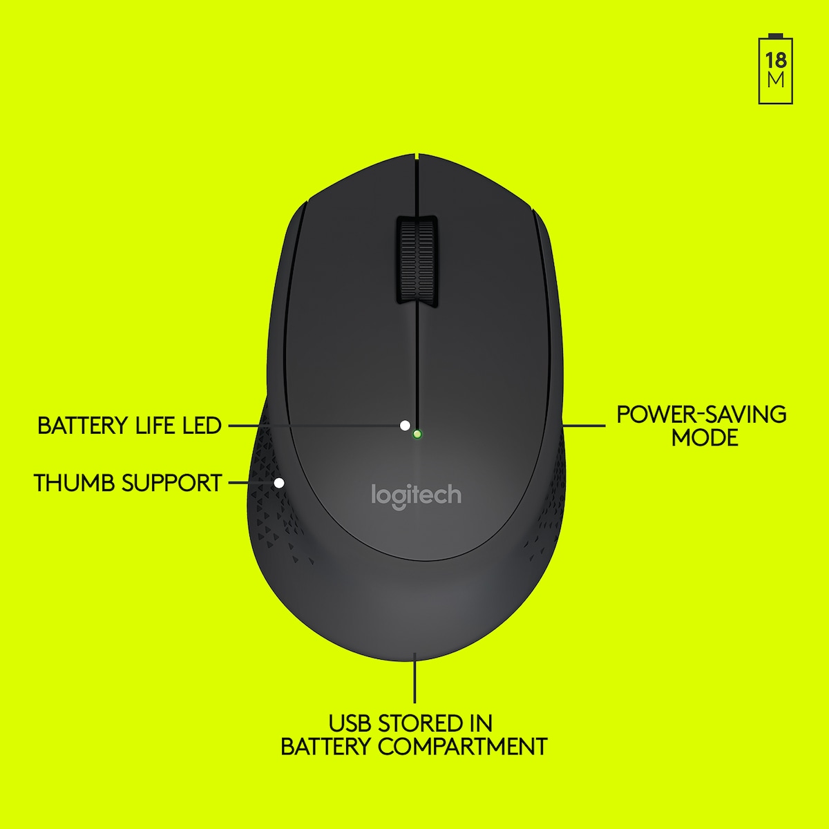 Logitech M280 trådløs mus (sort)