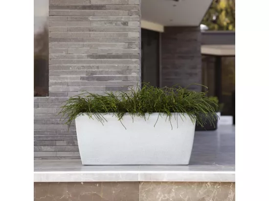 Jardinière rectangulaire Arc Granite 60x35x40 cm Ivoire