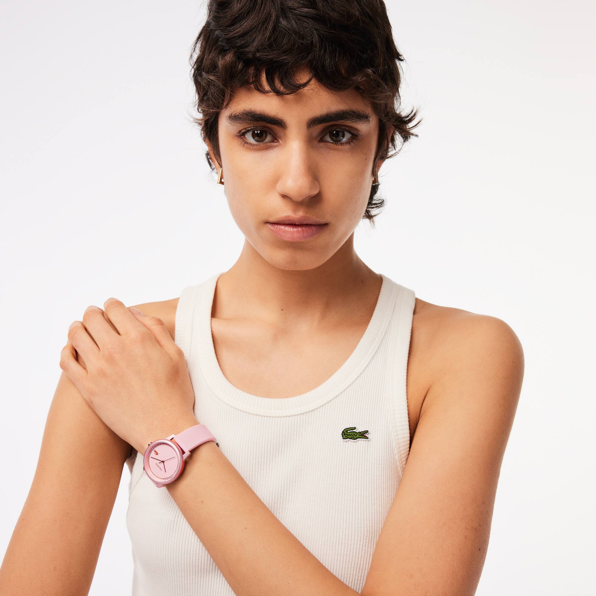 Montre 3 aiguilles Lacoste.12.12 Go silicone blush Montres - Blanc - Lacoste - Femme