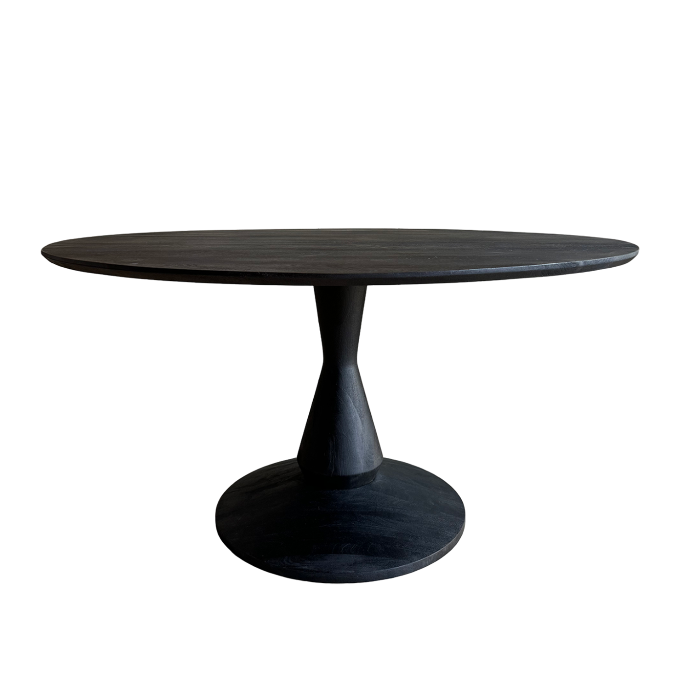 Old Inn wonen eetkamertafel mangohout rond zwart- 150 cm